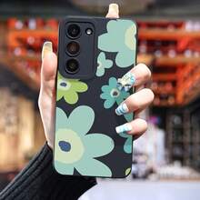Funda de teléfono Green Flower adecuada para Samsung Galaxy S25 Ultra/S24 PLUS/S23+/S22/S21 Series, a prueba de golpes, antideslizante, ligera, diseño de nueva  de moda, funda protectora suave de TPU de alta calidad, funda protectora a prueba de golpes, hermosa carcasa, funda protectora de moda, funda protectora flexible, material duradero, funda protectora, entusiastas de la moda, usuarios de smartphones. - Colores mixtos - Ver 6