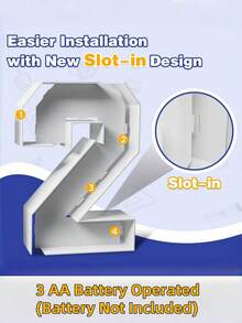 28.7 英寸（73 厘米）/ 35.83 英寸（91 厘米）发光数字灯牌，白色灯光，KT 灯板，数字 0-9，字母 A-Z，插电式，派对装饰，生日，周年纪念（28.7 英寸/73 厘米 - 8 个灯泡）（35.83 英寸/91 厘米 - 10 个灯泡），圣诞节装饰，节日配件，婚礼生日派对用品，房间装饰 - 白色 - 查看 4