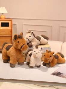 站立式毛绒马玩偶,马形柔软填充玩具,儿童礼物,毛绒玩偶,儿童房装饰,适合男孩和女孩 - 彩色 - 查看 6