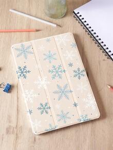 1 pieza Funda protectora para tableta con diseño de copos de nieve navideños, compatible con iPad 10.2 pulgadas, iPad Pro 2021/2020 / iPad (A16) 11 pulgadas 11a gen 2025/10a gen, Galaxy Tab A8 10.5 pulgadas 2022, Matepad 10.4/Tab, anti-caída, con ranura para lápiz, compatible con suspender/activar, mejor regalo para familiares y amigos