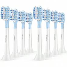 ZxcvReplacement Toot Ea  Pils Sonicare TectiveClean C3 G3 W3 C2 4100 9044 W 8 PacksToothbrush Replacement Heads - Trắng xanh - Xem 1