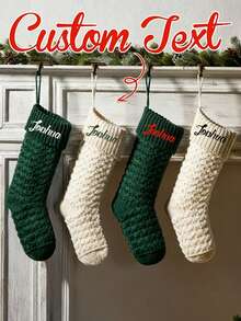 Tất xanh Giáng sinh tùy chỉnh, Tất ông già Noel cá nhân hóa cho năm 2026, Quà tặng trang trí Giáng sinh có thể tái sử dụng, Tất trang trí màu đỏ cỡ lớn, Quà tặng đêm đông, Quà tặng mùa đông trở lại trường, Có nhiều màu sắc - Nhiều màu - Xem 3