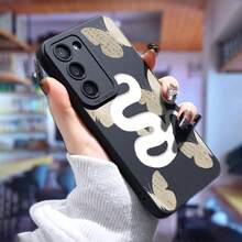 Funda de lujo para teléfono , patrón de serpiente y mariposa, compatible con Galaxy S24 Ultra S23 Plus S22+ S21 S20 FE S10 A72 A54 5G A53 A52 A52S A15 A14 A13 A12 A22 A21S A51 A33 A32 A23 5G GT2, funda de silicona mate suave, soporte para coche, cubierta trasera a prueba de golpes - Colores mixtos - Ver 3