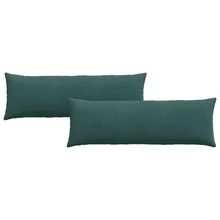 vidaXL 2 Stück Sofakissen 120 X 40 Cm Aus Cord In Dunkelgrün - Grau - Übersicht 2
