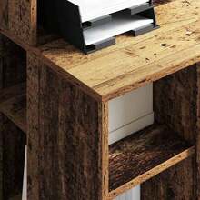 Desk With Storage Old Wood 90 X 48 X 101.5 Cm Engineered Wood - Brown - View 4