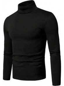 Men's Turtleneck Long Sleeve Thermal Underwear Tops Basic Pullover Sweater Tees, And Warm - A03 海軍藍 - 查看 7