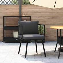 vidaXL Gartensessel Mit Kissen, Schwarz, Polyrattan - Schwarz - Übersicht 3