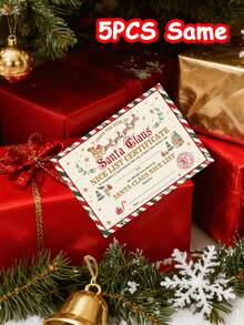 1/3/5pcs, Official Letter From Santa Claus, Nice List Certificate Bundle, North Pole Mail, Christmas Eve Box, DIY Xmas Decor & Gifting, Unique Personalized Christmas Gift Idea, Xmas Wish, Holiday Gift For Her, Unique Xmas Gift For Family & Friends, Festive Writing Paper. - Multicolor (Christmas Style) - View 11