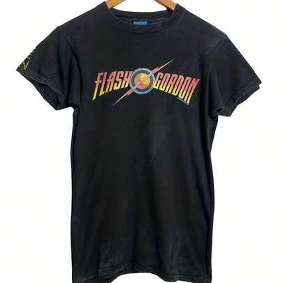 Vintage 90s Flash Gordonie Film Promo T Shirt Medm Size220g M-en's Cotton T-Shirt - ID-eal for Wearing Under a SweaT-ShirT-Suitable for all people, whether woM-en or M-enhigh-quality durable fabric suitable for all seans,ft to the touch but built to lastBreathabletops woM.en fall outfiT.S for woM.en vaC.Ation outfiT.S woM.en halloween costume