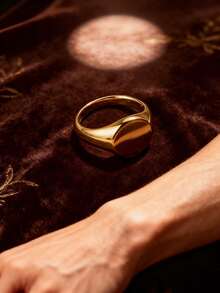 1pc Minimalist Style Couple Stainless Steel Round Flat Band Ring For Men Women, Unisex Matching Promise Rings For Daily Wear, Hypoallergenic Comfort Fit Anniversary Gift - Polished Ring - View 5