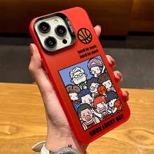 Anime Phone Case For  17/14/15 Pro/Max, Cute Cartoon Basketball Character Protective Cover - Blanco - Ver 11