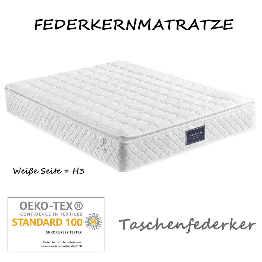 Hydraulic Double Upholstered Bed 140x200cm, Bed With Slatted Metal Frame, Modern Bed Frame With Storage Space, Cotton, Gray (With Mattress) - Grey - View 1