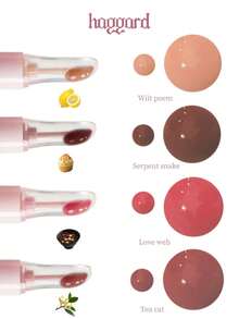 haggard EMO MONSTER Series M06 Tea Cat Lip Essence, 2-In-1 Lip Care & Makeup - Lightweight, Non-Greasy, Hydrating Glossy Finish, Suitable For Daily And Date Makeup - 3.5g/0.12oz - M06 - Xem 7