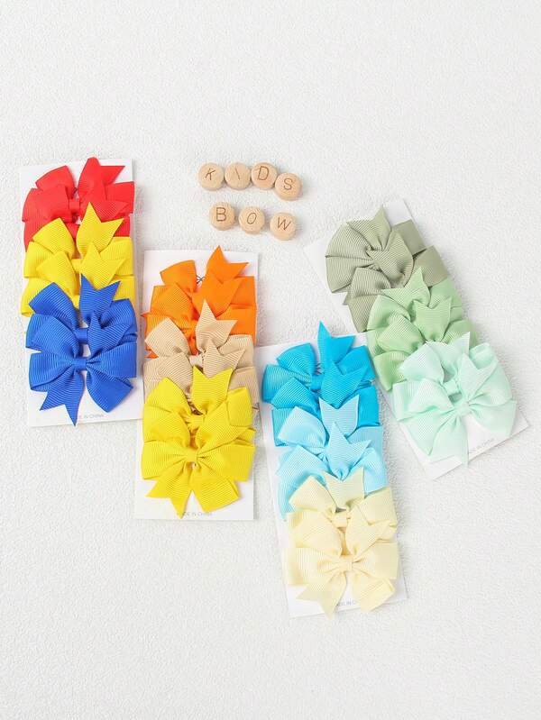 6Pcs/Set Macaron Color Bow Hair Clips For Kids, Versatile School Style, Vibrant Colors, Fun Baby Hair Accessories