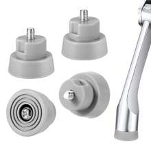 4pcs Door Stopper Replacement Rubber Tips, Door Stop Bumper Tips With Screws, Ribbed Door Stopper Repair Replacement Tips Holders For Kick Down/Drop Down Door Stoppers