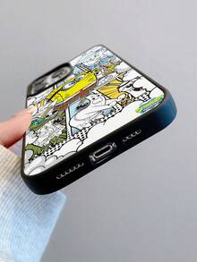 SpongeBob SquarePants 1pc Acrylic Cartoon Cloud SpongeBob Patchwork Pattern Full Coverage Shockproof Phone Case Compatible With IPhone 17/16/15/14/13/12/11 Pro Max And Other Models - Multicolor - View 6