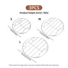 1/3pcs Round Cooling Rack Set, Steamer Rack, Stainless Steel Baking Cooling Cooking Rack, CHEF Round Cooking Rack, Kitchen Small Tools, Multi-Functional Kitchen Cooking Tools, Suitable For Air Fryer/Pot/Pressure Cooker/Round Cake Pan, Mirror Polished, Reusable, Great For Home Kitchen, Birthday Party, Camping, Picnic, BBQ, Christmas, Halloween, Thanksgiving, New Year, Kitchen Accessories (3 Sizes) - - - View 10