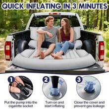 Car Inflatable BedColchón de aire para SUV colchón de aire para camping cama de viaje con 2 almohadas y bomba de aire colchón de dormir portátil fácil de inflar colchón inflable para coche superficie de PVCCar Inflatable Bed - azul - Ver 4