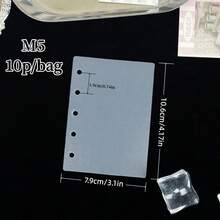 5/10/15片/袋 A6/A7/M5 活页分隔页，A6/A7/M5 活页夹，贴纸笔记本活页，卡通贴纸书，PP材质，活页笔记本分隔页，适用于DIY贴纸书，学生返校用品，办公用品等。 - 無色 - 查看 11