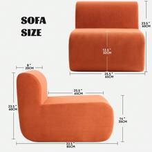 Compressed Lazy Sofa In A Box, Boneless Couch Comfy Single Corduroy Sofa Chairs For Living Room, Bedroom ,Office, Apartment, No Assembly Required - 橘色 - 查看 3