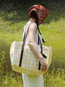 1 件户外旅行大容量野餐包，隔热手持加厚保鲜露营收纳袋午餐包，旅行配件旅行必备品，便携式方形铝制野餐包 - 耐用便捷的午餐包，适合户外探险