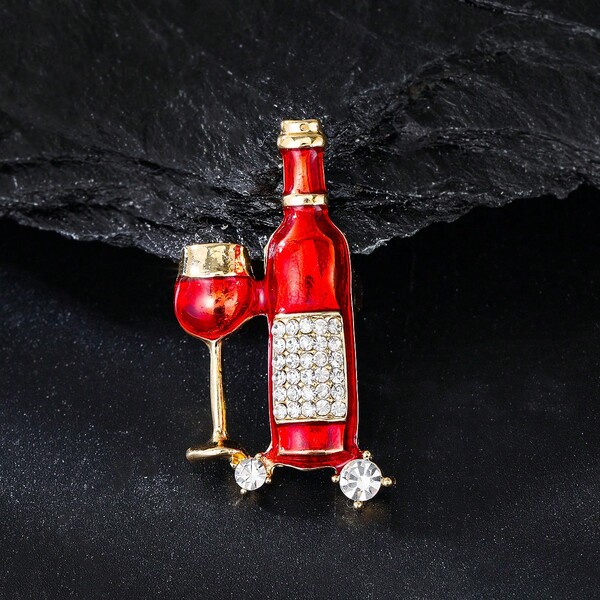 Rond de serviette, rond de serviette bouteille de vin rouge, rond de serviette en tissu, boucle de serviette bouteille de vin rouge dorée, décoration de table de restaurant occidental d'hôtel/rond de serviette/rond de serviette rouge/porte-serviette rouge/porte-serviette/décoration de table