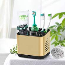 Toothbrush Holders For Bathrooms, Tooth Brush Holder For Bathroom Countertop Organizer,  Electric Toothbrush And Toothpaste Holder (Brushed Gold){Inchcolor_nameinch:InchBrushedGoldinch} - 拉絲金 - 查看 3