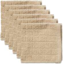 Basic Terry Solid Windowpane Dishcloth Set, 12x12, Red, 6 Piece, 2025 - Beige - View 4