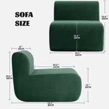 Compressed Lazy Sofa In A Box, Boneless Couch Comfy Single Corduroy Sofa Chairs For Living Room, Bedroom ,Office, Apartment, No Assembly Required - màu xanh lá - Xem 3