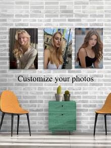 Three Customizable Canvas Prints With Your Photos Added, Perfect For Bathroom, Office, And Living Room Home Decor. Frameless/Framed Home Decor.,Home Decor Living Room - Multicolor - View 4