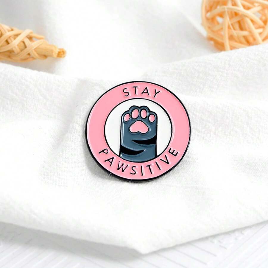 一套可爱猫咪徽章，卡通翻领别针，趣味老虎徽章，可别在背包和外套上，动漫珐琅徽章，服装和帽子装饰 - 彩色 - 查看 1