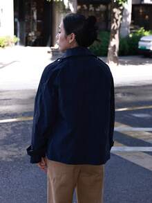 Women's Jacket For Autumn/Winter, With Practical Drawstring Pockets, Suitable For Cold Weather City Commute - Dark Blue - View 2