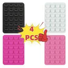 Set de 4 piezas/2 piezas Agarre de silicona para teléfono, adecuado para todos los modelos de teléfonos, soporte adhesivo para teléfono, manija adhesiva de teléfono con manos libres, soporte de agarre de teléfono para selfie y video compatible con iPhone, teléfonos Android, regalo para cumpleaños, familia, amigos, soporte para teléfono, accesorios para teléfono