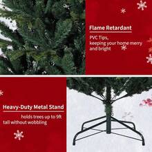 5-9 ft Realistischer Künstlicher Weihnachtsbaum – Premium PE/PVC-Material, Dichte Nadeln, Stabiler Metallständer, Schnelle Montage, Ideal Für Festliche Deko