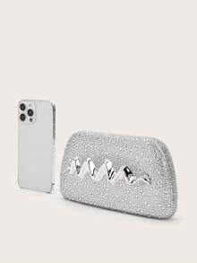 闪耀迷人、优雅精致的镶钻盒形手提包，魅力十足，适合派对女孩、女士、女性，是派对、婚礼、舞会、盛大宴会等场合的完美之选，也是送给女性的最佳礼物，更是婚礼派对的理想之选。 - 銀色 - 查看 6