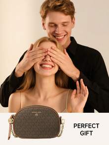 Michael Kors Jet Set Charm Small Monogram Camera Crossbody Satchel Casual Shoulder Purses for Daily Parties Zippy Bag - 棕色 - 查看 7