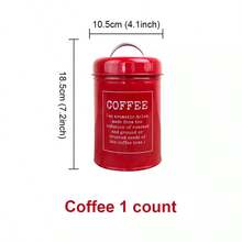 Set Of 1/3 Kitchen Canisters With Airtight Lids, Coffee Tea Sugar Flour Tin Jars Nesting Food Storage Container Set For Farmhouse Decor - Red - View 11