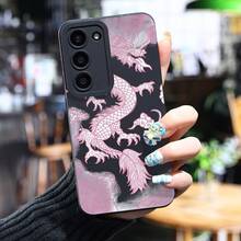 Funda de teléfono Pink Dragon adecuada para  Galaxy S25 Ultra/S24 PLUS/S23+/S22/S21 Series, a prueba de golpes y antideslizante, ligera, diseño de nueva  de moda, funda protectora suave de TPU de alta calidad, funda de uso diario, cubierta protectora ligera, cubierta protectora de moda, diseño impreso en UV, material duradero, funda a prueba de golpes, para usuarios de , entusiastas de la moda - Colores mixtos - Ver 4