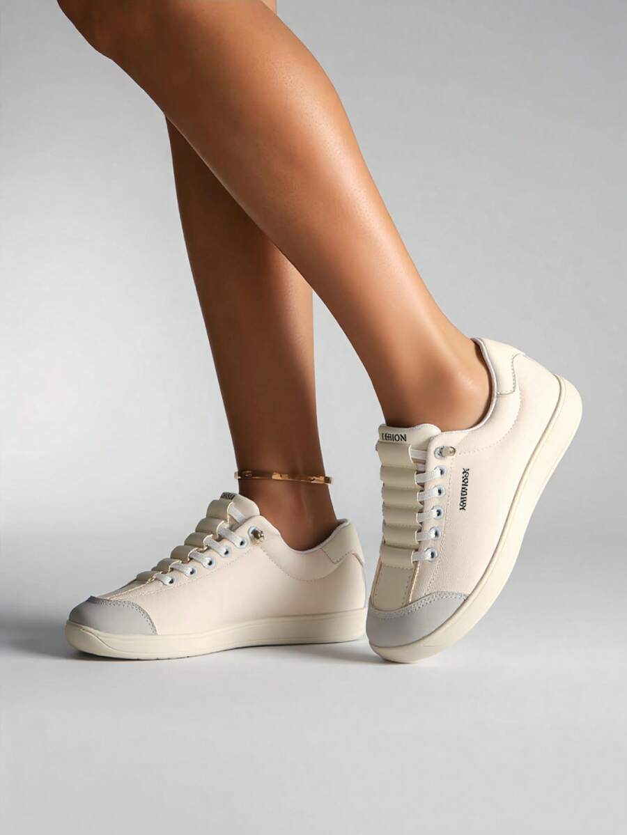 Vintage Canvas Sneakers With Roomy Toe Box,Slip On, - All-Season EVA Comfort For Home, Gym & Outdoor - trắng - Xem 1