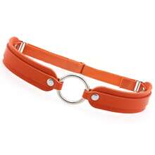 1 Piece Dark Style PU Leather Leg Ring Garter Double Layer Elastic Garter Ring Stage Punk Performance Accessory Personality Outfit Garter - Orange (garter Belt) - View 13