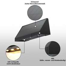For Outdoor Walls - 4-Pack Solar Wall Lights, Outdoor LED Wall Lights, 3000K Warm White, Waterproof, 1800mAh, 2 Modes, Solar Lighting For Fence, Balcony, Garden - 黑色-4 - 查看 7