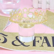 85th Birthday Decorations For Women,  85th Birthday Gits For Her Birthday Decorations Set- It's My Birthday Crown And Sash With 85 & Fabulous, Happy 85th Birthday Tiara Birthday Party{Inchcolorinch:InchGoldinch} - Gold - 查看 8