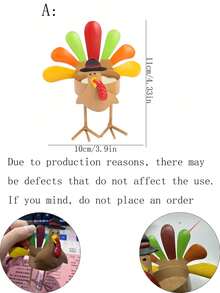 1 pièce Bougeoir en forme de dinde colorée, design debout et assis, pour la décoration de table à manger à la maison, décoration de maison pour les fêtes, mise en scène, Thanksgiving, décoration de fête de Noël