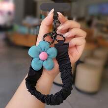 سلسلة هاتف بزهور، سوار معصم من قماش مطوي بزهور طازجة، إصدار واسع لا يسبب احتكاكًا، مناسب للسفر والتنزه والتسوق، سلسلة حافظة هاتف فاخرة - متعدد الألوان - مشاهدة 16