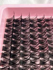 Hinarin 168 pezzi Ciglia individuali Riccio D Soffici e Morbide Faux Mink Ciglia Finte Extra Spesse Effetto Naturale Fluffy Per Uso Quotidiano Estensioni Makeup Fai-da-te A Casa Grappoli Di Ciglia