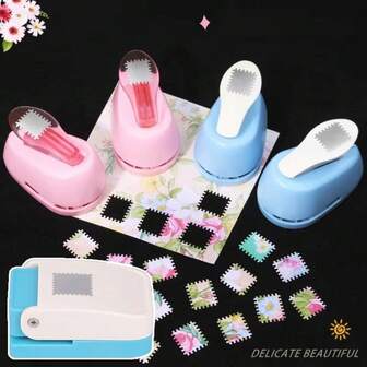 New Stamp Border DIY Punch Stamp Shape Craft Punch Embossing Machine Round Hole Punch Toothed Puncher Embosser