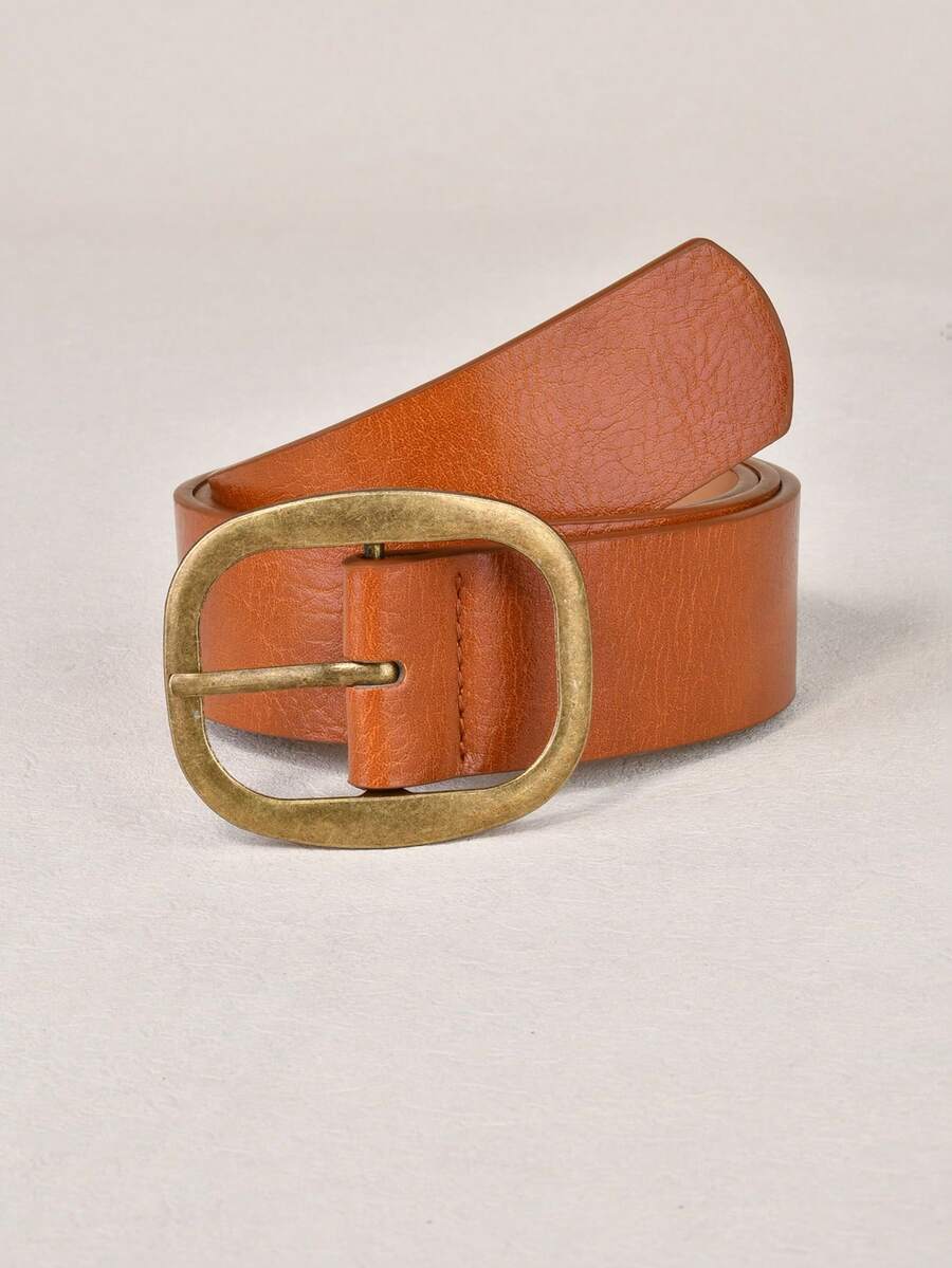 1 pieza Cinturón de moda minimalista y versátil para mujer - Marrón - Ver 1