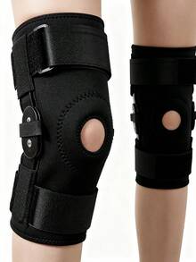 1pc- Adjustable Compression Knee Brace With Side Stabilizers & Patella Gel Pad For Knee Support, Knee Pad With Detachable Metal Strip Support, For Men & Women, Knee Support For Running, Workout, Daily Life ! (Black) - Black - View 10