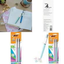 BIC 4 Color Fashion Retractable Ballpoint Pen With 1.0 Mm Medium Point And Assorted Ink 2Count Pack In Multicolor - AssortedFashion - View 1