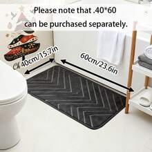 3pcs/Set Bathroom Toilet Mat Set: 1pc Non-Slip Absorbent Mat, 1pc Bathroom Door Mat, 1pc Bathtub Floor Mat, 1pc Bedroom Non-Slip Mat, 1pc Washable Rug, 1pc Shower Mat, 1pc Outdoor Entrance Mat, Bathroom Accessories, Square Mats, Soft & Comfortable Laundry Room Non-Slip Small Mat, Small Carpet 40*50 1pc, 40*60 1pc, 40*50+40*40 2pcs 3pcs - Black - View 10